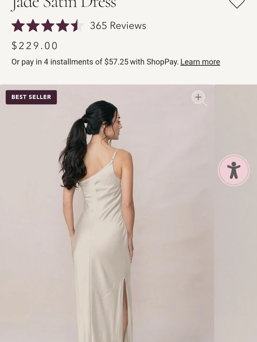Revelry One-Shoulder Satin Slip Dress — Cream